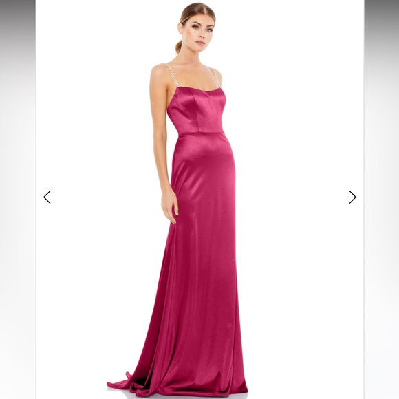 Ieena x Mac Duggal Pink Satin Evening Gown - Picture 7 of 8